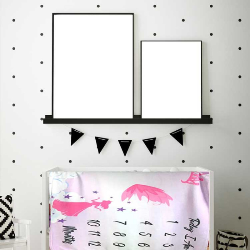 Premium Silky Soft Blanket Monthly Milestone Blanket Large 150 x 100 cm Princess Design
